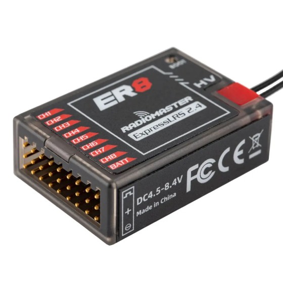 Radiomaster ER8 8CH PWM CRSF ExpressLRS 2.4Ghz 100mw Dual Antenna for RC Parts & Accs